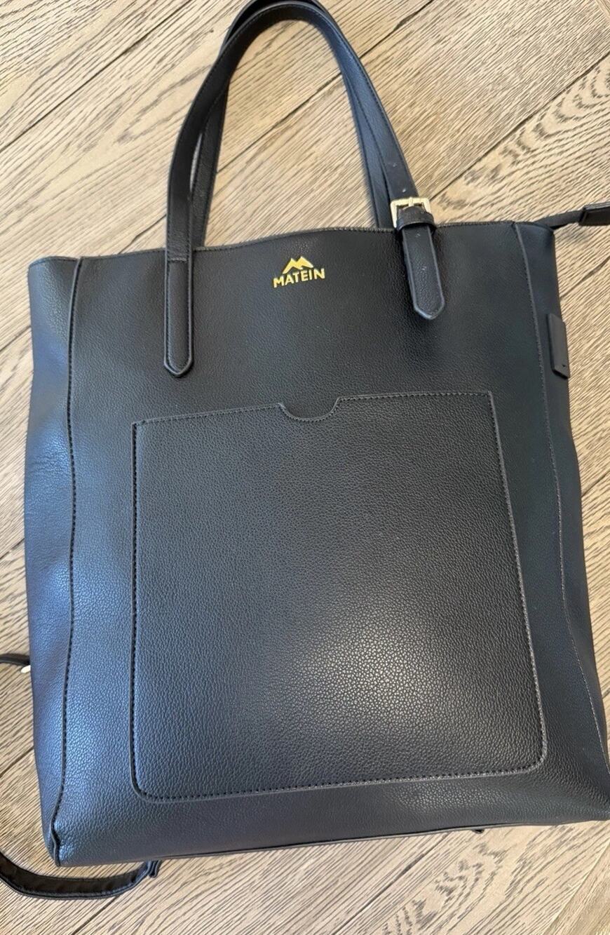 MATEIN Convertible Tote Backpack Black – Vegan Leather Shoulder Bag New